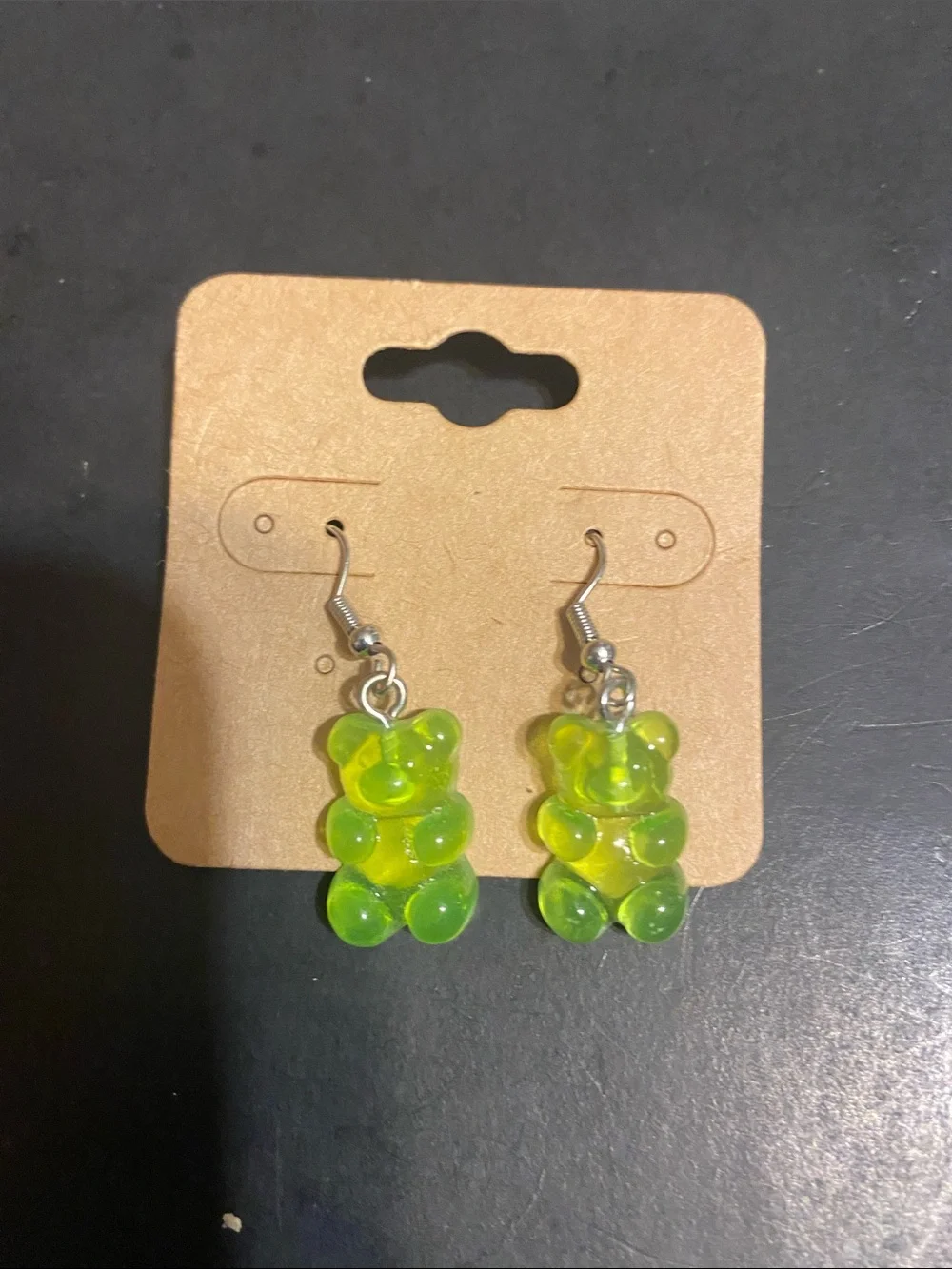 Cute Gummy Bear Kids Earrings - Orange & Lime